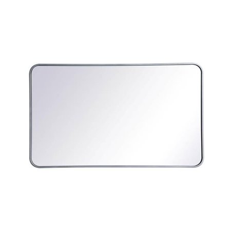 ELEGANT LIGHTING Elegant Lighting MR802440S 24 x 40 in. Soft Corner Metal Rectangular Mirror; Silver MR802440S